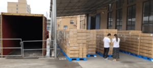 bulk led lighting order being prepared for international shipping